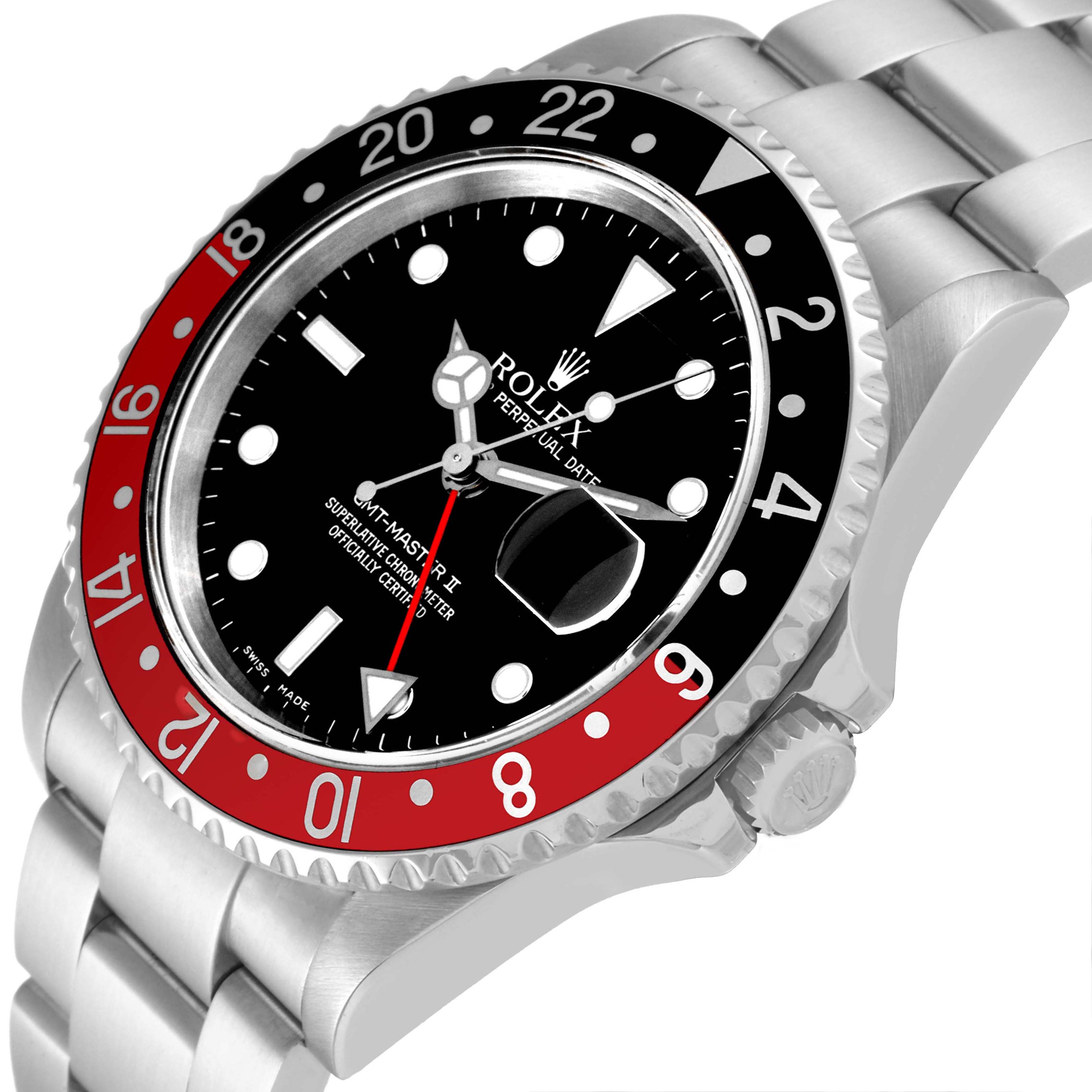 The image shows a close-up angle of the Rolex GMT-Master 16710 Men's Stainless Steel Black Dial 16710 Men's Stainless Steel Black Dial II, highlighting the bezel, dial, and bracelet.