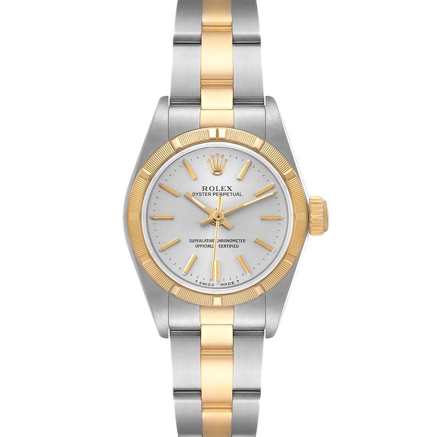 Rolex Oyster Perpetual NonDate Steel Yellow Gold Ladies Watch 67233 SwissWatchExpo
