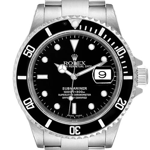 Photo of Rolex Submariner Black Dial Steel Mens Watch 16610