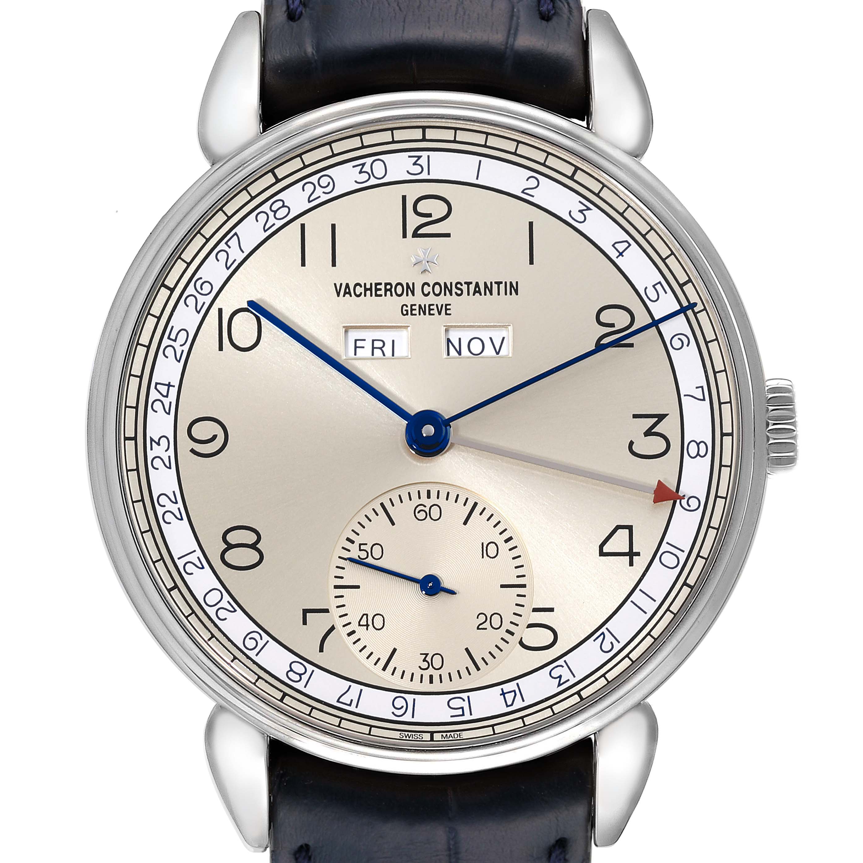 The image shows a Vacheron Constantin Historiques 3110V/000A-B426 Men's Stainless Steel Silver Dial 3110V/000A-B426 Men's Stainless Steel Silver Dial model watch from a front angle, highlighting the dial and case.