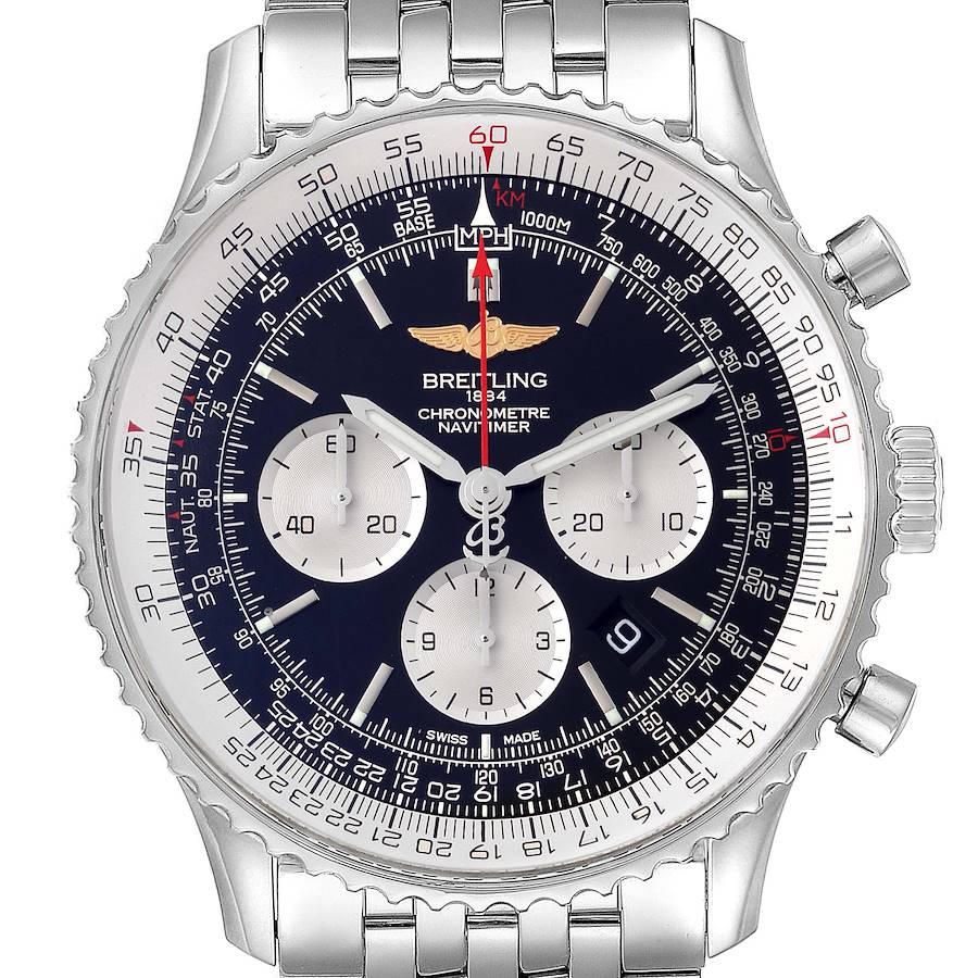 Breitling Navitimer 01 46mm Black Dial Steel Mens Watch AB0127 Box Papers SwissWatchExpo