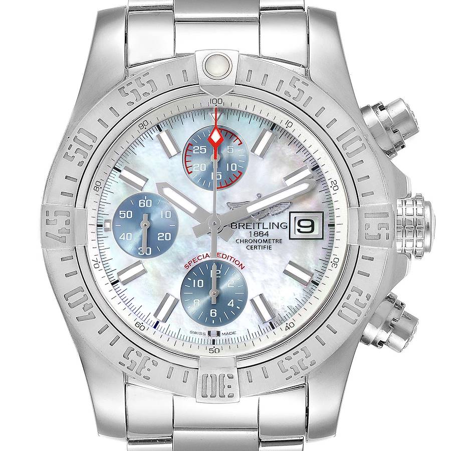 Breitling Avenger Mother of Pearl Special Edition Mens Watch A13381 SwissWatchExpo