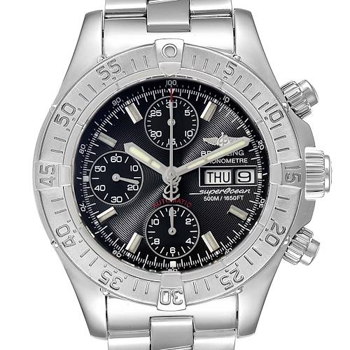 Photo of Breitling Superocean 42 Black Dial Steel Mens Watch A13340 Box Papers