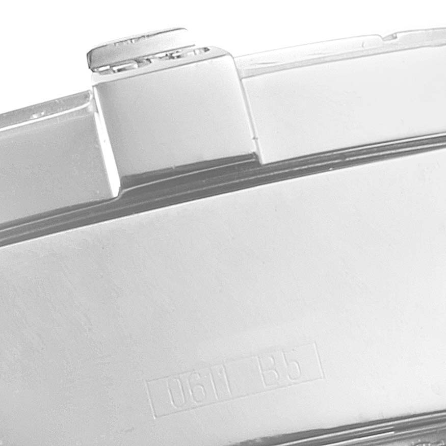 The image shows a close-up view of the clasp on a Breitling Superocean A13340 Men
s Stainless Steel Black Dial A13340 Men
s Stainless Steel Black Dial watch band.