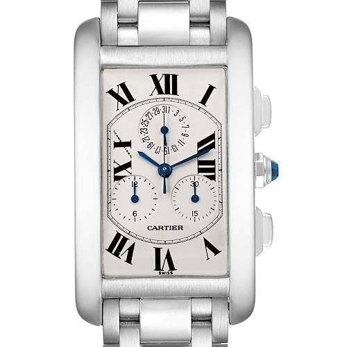 Photo of Cartier Tank Americaine Chronograph White Gold Mens Watch W26033L1