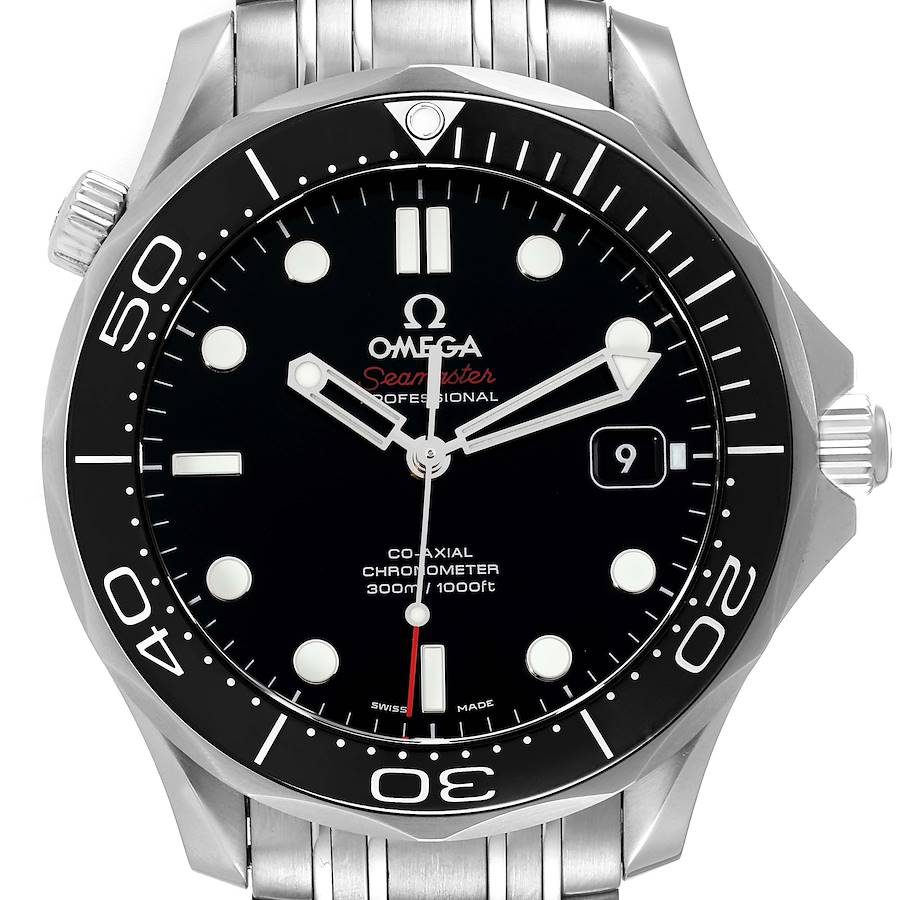 Omega Seamaster Co-Axial Black Dial Mens Watch 212.30.41.20.01.003 Box Card SwissWatchExpo