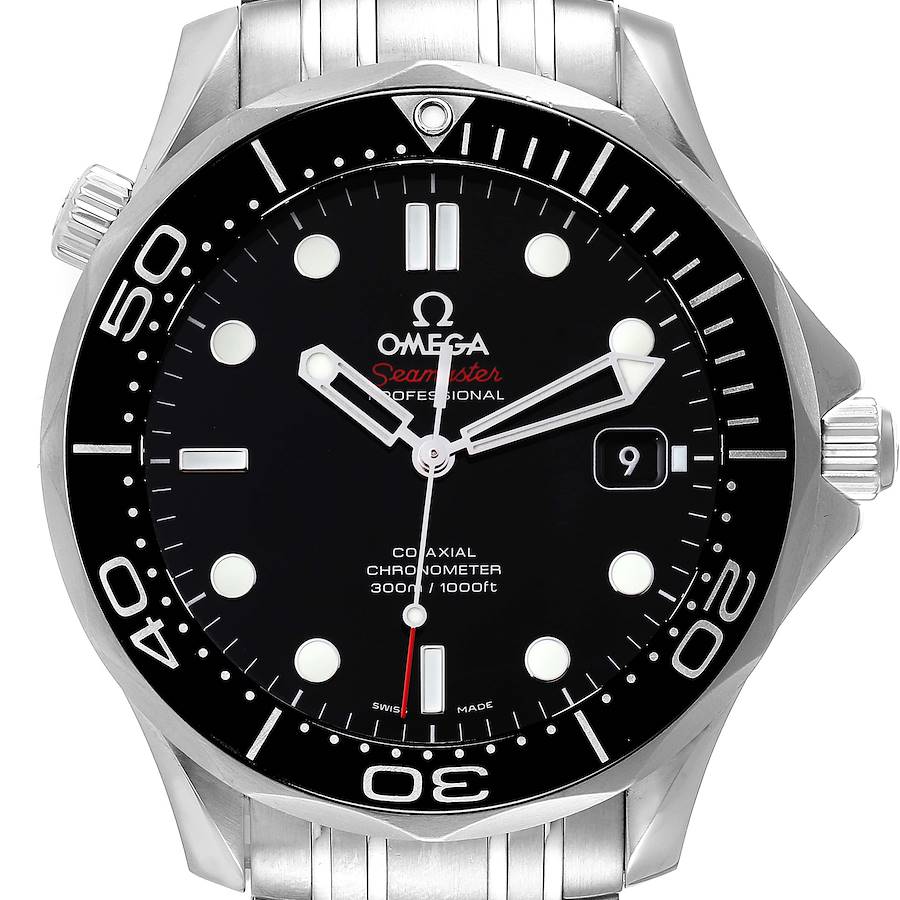 Omega Seamaster Co-Axial Black Dial Steel Mens Watch 212.30.41.20.01.003 Box Card SwissWatchExpo