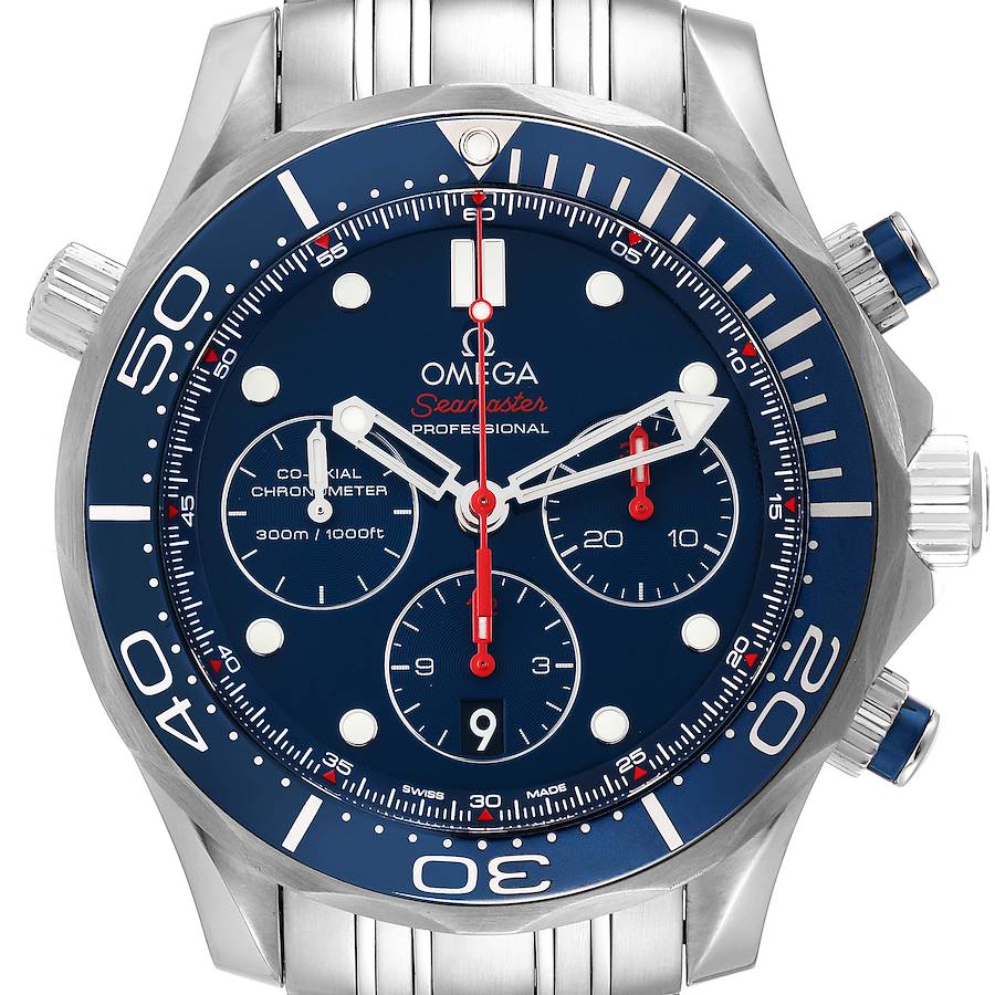 Omega Seamaster Diver 300M Chronograph Steel Mens Watch 212.30.44.50.03.001 SwissWatchExpo