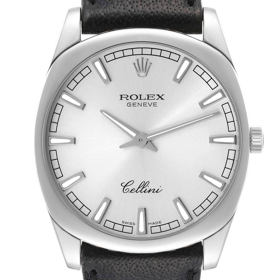 Rolex Cellini Danaos White Gold Silver Dial Mens Watch 4243 Box Card SwissWatchExpo