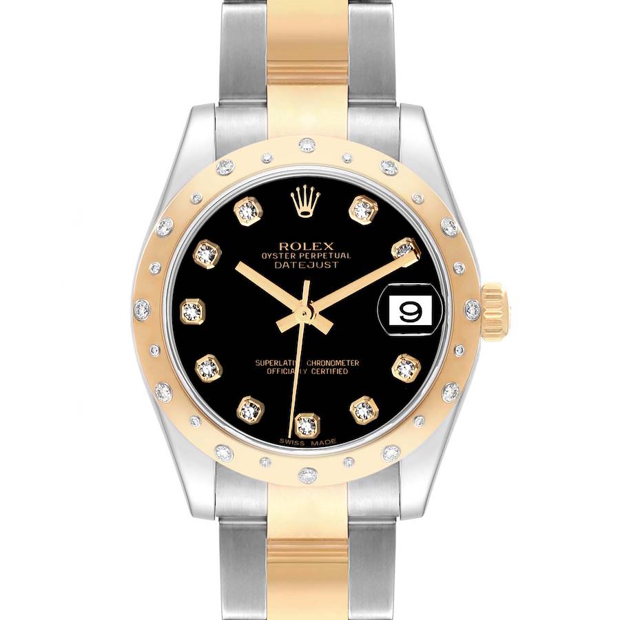 Rolex Datejust Midsize Steel Yellow Gold Diamond Ladies Watch 178343 Box Card SwissWatchExpo