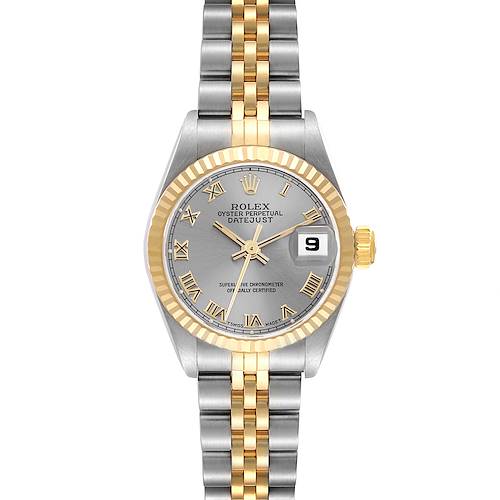 Photo of Rolex Datejust Slate Dial Steel Yellow Gold Ladies Watch 69173 Papers
