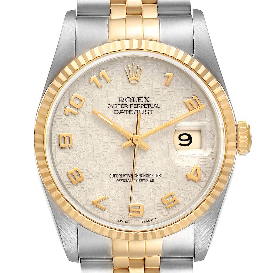 Rolex Datejust Stainless Steel Yellow Gold Mens Watch 16233 Box Papers ADD ONE LINK SwissWatchExpo