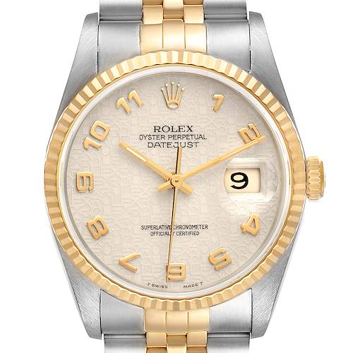 Photo of Rolex Datejust Stainless Steel Yellow Gold Mens Watch 16233 Box Papers ADD ONE LINK