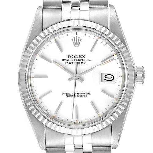 Photo of Rolex Datejust Steel White Gold White Dial Vintage Mens Watch 16014