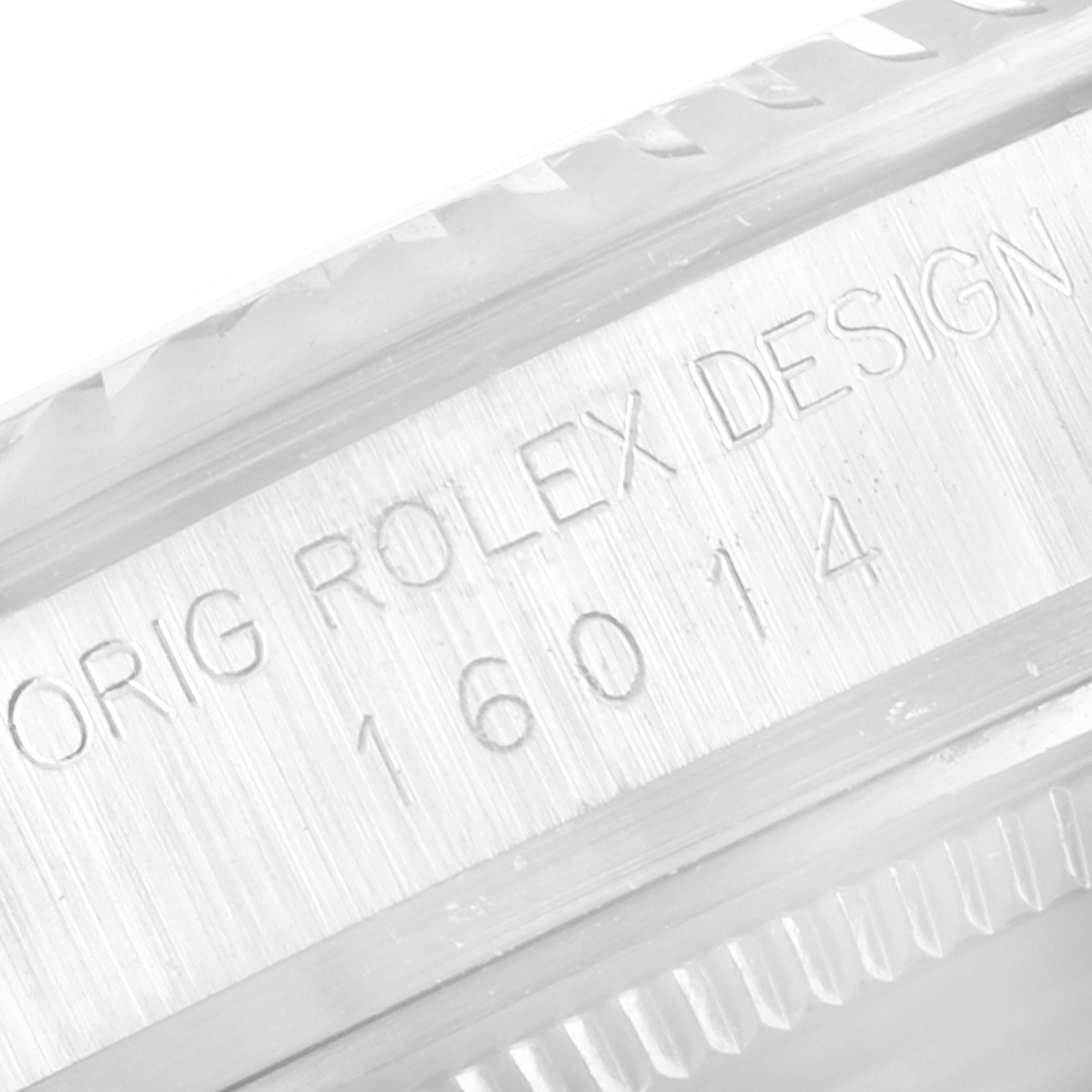 The image shows a close-up of the case side and bezel of the Rolex Vintage Collection 16014 Men's Stainless Steel White Dial 16014 Men's Stainless Steel White Dial model, displaying its reference number 16014.