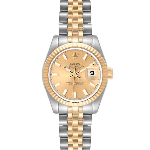Photo of Rolex Datejust Steel Yellow Gold Champagne Dial Ladies Watch 179173 Box Papers
