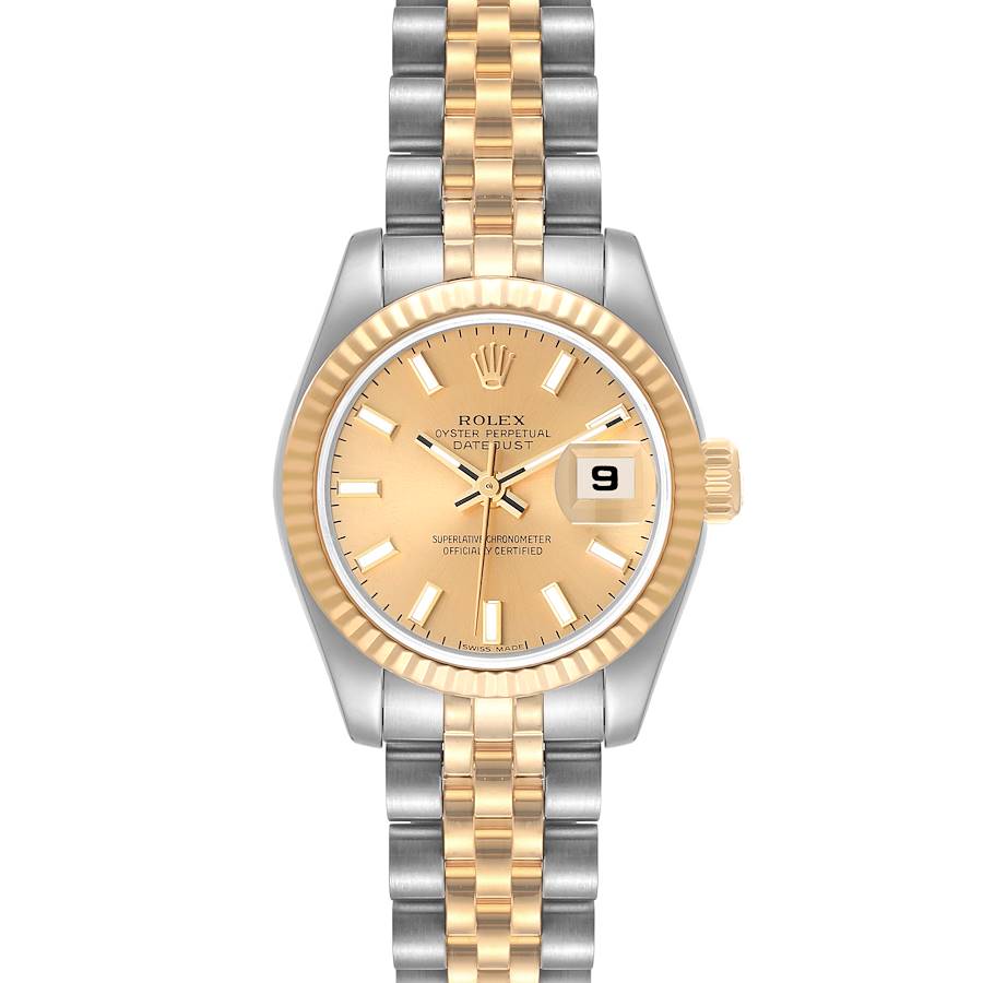 Rolex Datejust Steel Yellow Gold Champagne Dial Ladies Watch 179173 Box Papers SwissWatchExpo