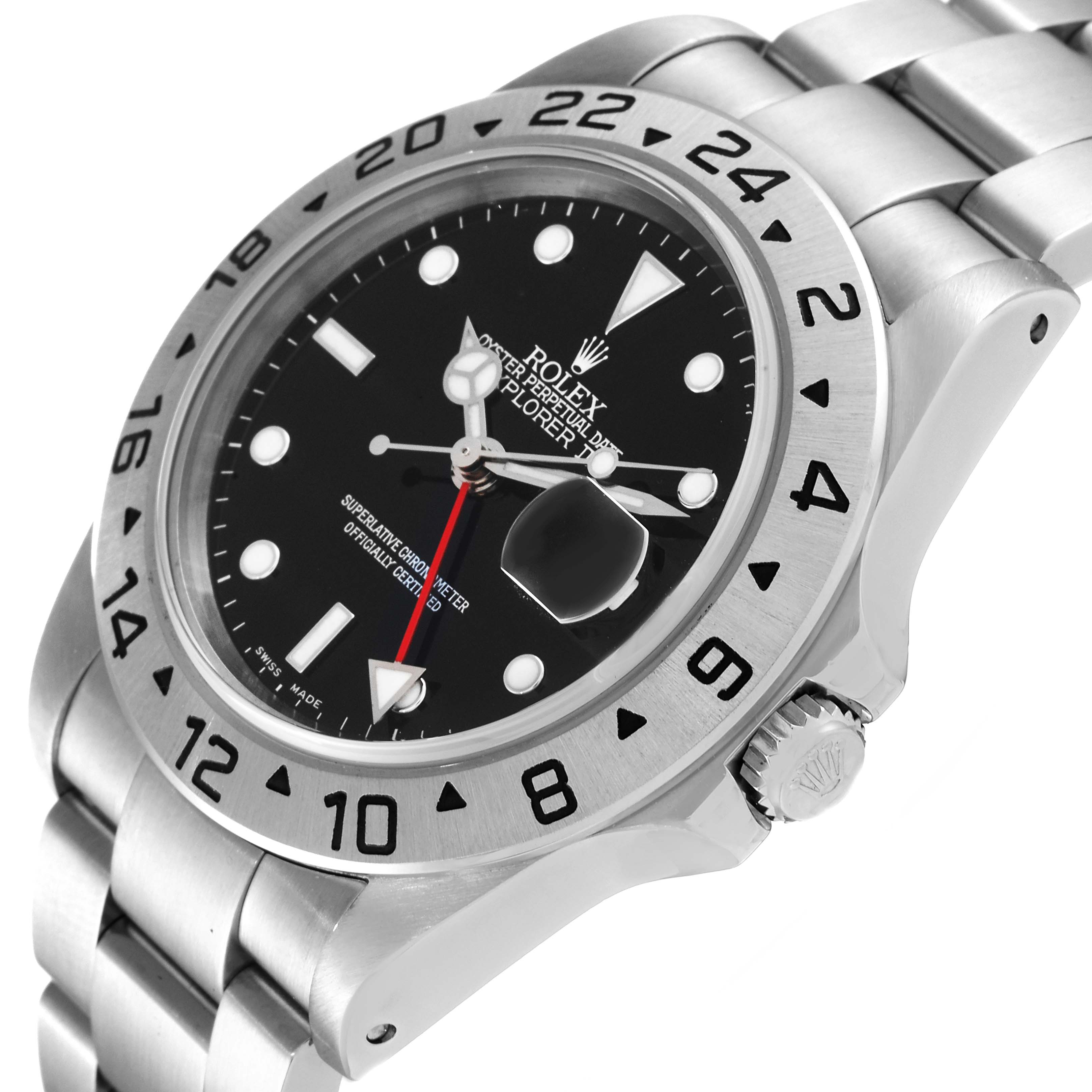 The image shows a left-side angle of the Rolex Explorer 16570 Men
s Stainless Steel Black Dial 16570 Men
s Stainless Steel Black Dial watch, highlighting the dial, bezel, crown, and part of the bracelet.