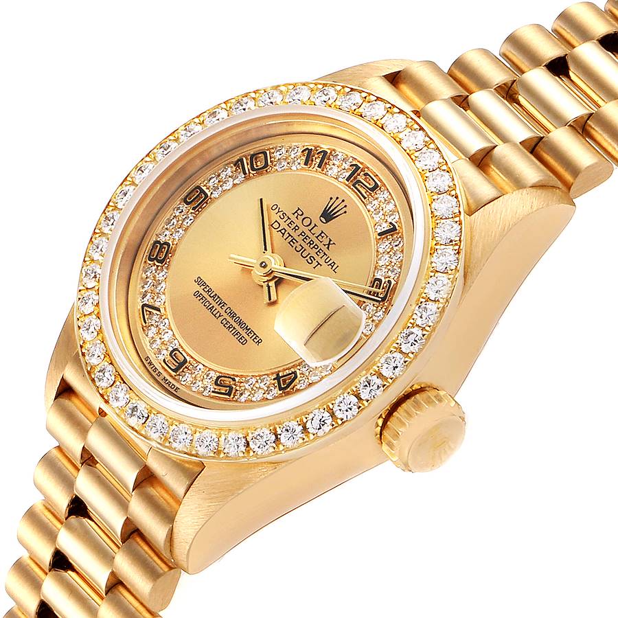 Rolex President Yellow Gold Myriad Diamond Dial Ladies Watch 69178 ...