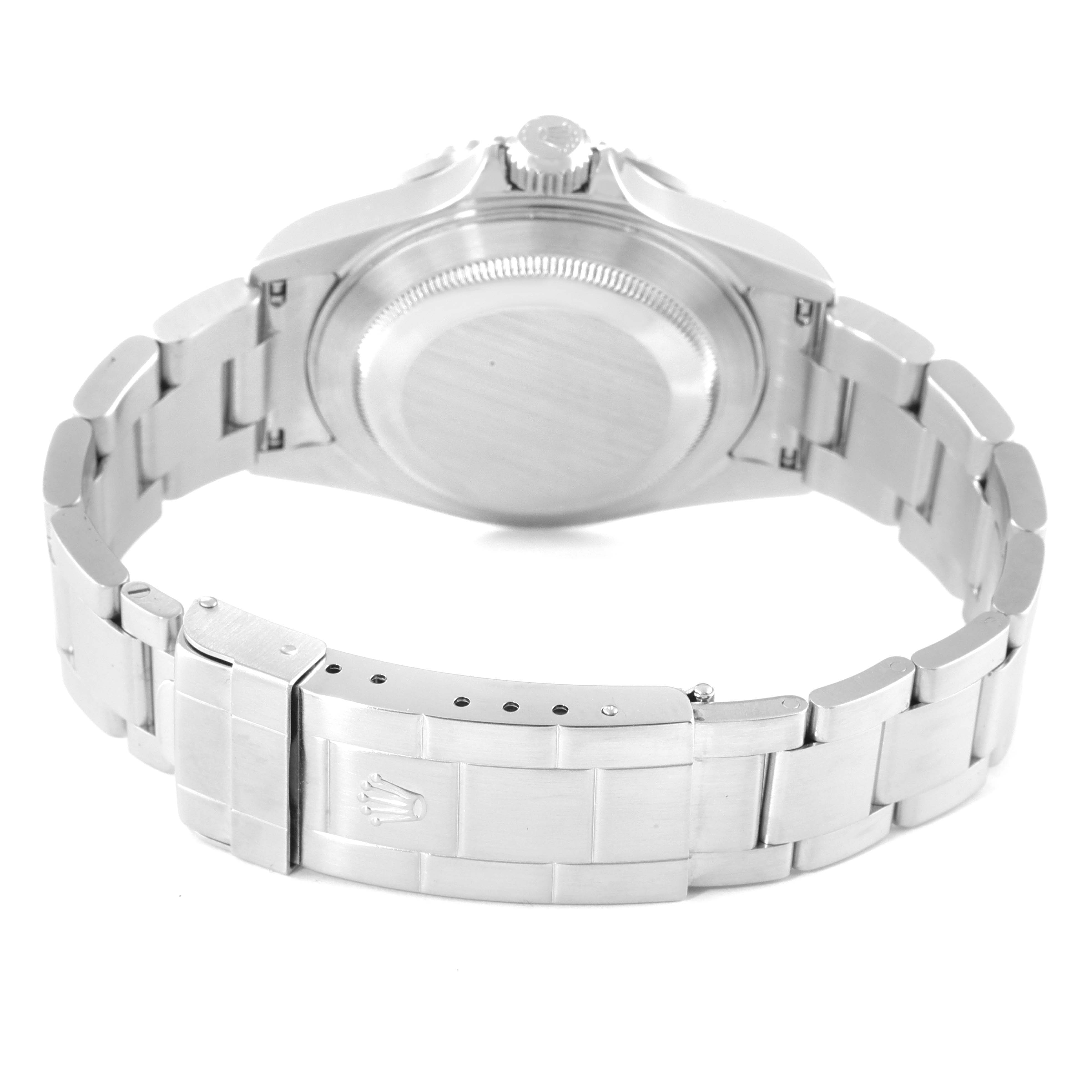 The image shows the back view of the Rolex Submariner 16610 Men
s Stainless Steel Black Dial 16610 Men
s Stainless Steel Black Dial watch, highlighting the case back, bracelet, and clasp.