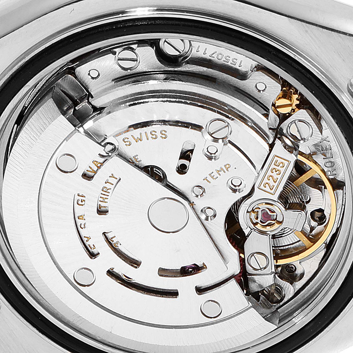 The image shows a close-up of the internal movement mechanism of a Rolex Yacht-Master 169623 Women's Steel and Gold (two tone) Grey Dial 169623 Women's Steel and Gold (two tone) Grey Dial watch.