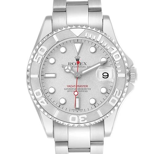 Photo of Rolex Yachtmaster 35 Midsize Steel Platinum Mens Watch 168622