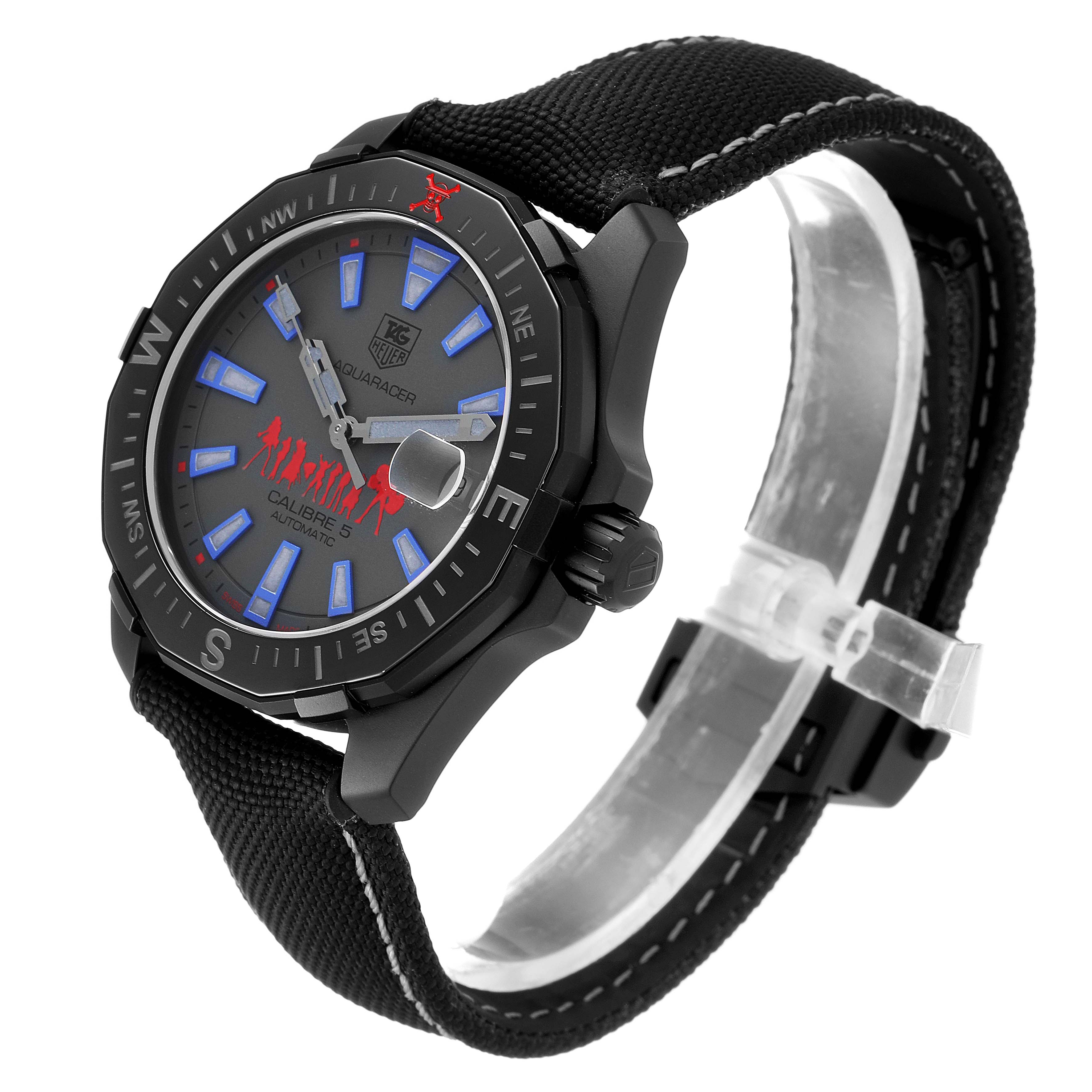 The Tag Heuer Aquaracer WAY218C.FC6364 Men's Titanium Grey Dial WAY218C.FC6364 Men's Titanium Grey Dial watch is shown at a slight angle displaying the face, bezel, and strap details.