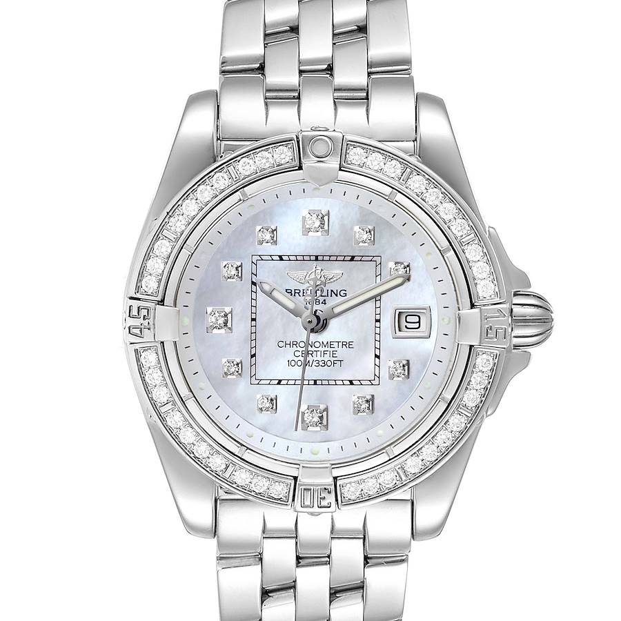 Breitling Cockpit Mother of Pearl Diamond Ladies Watch A71356 SwissWatchExpo