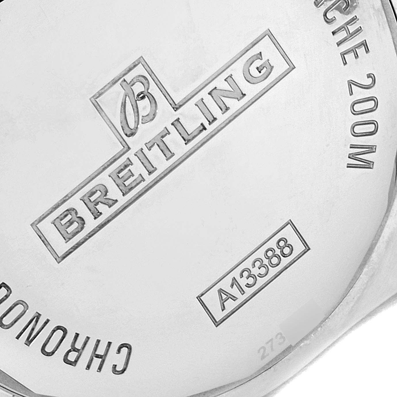 The image shows the back case of the Breitling Colt A13388 Men's Stainless Steel Black Dial A13388 Men's Stainless Steel Black Dial watch, highlighting the branding and model number.