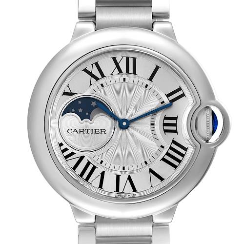 Photo of Cartier Ballon Bleu 37 Moonphase Steel Mens Watch WSBB0021 Card
