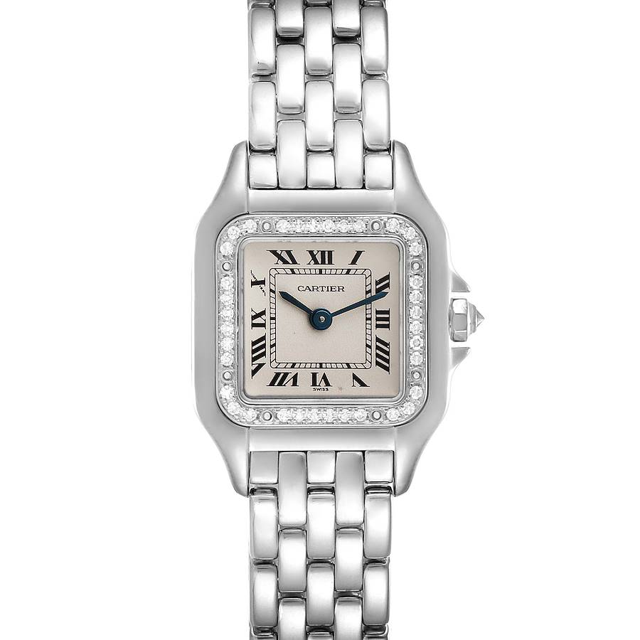 Cartier Panthere Ladies 18k White Gold Diamond Watch WF3091F3 SwissWatchExpo