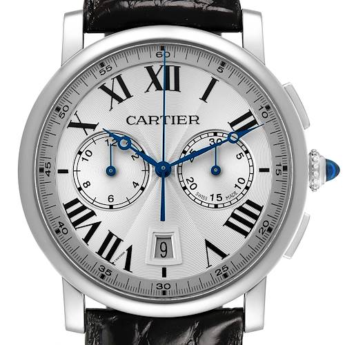 Photo of Cartier Rotonde Chronograph Silver Dial Steel Mens Watch WSRO0002