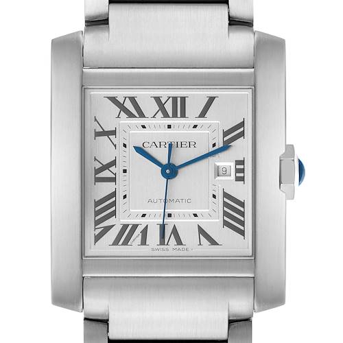 Photo of Cartier Tank Francaise Large Automatic Steel Mens Watch WSTA0067 Box Card