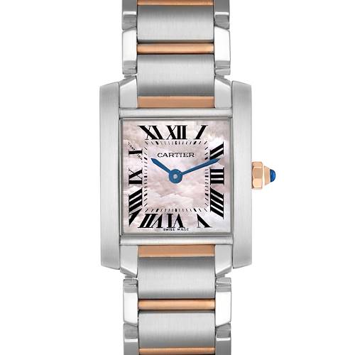 Photo of Cartier Tank Francaise Steel Rose Gold MOP Dial Ladies Watch W51027Q4