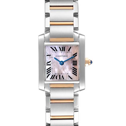 Photo of NOT FOR SALE -- Cartier Tank Francaise Steel Rose Gold Mother of Pearl Watch W51027Q4 Box Card -- PARTIAL PAYMENT