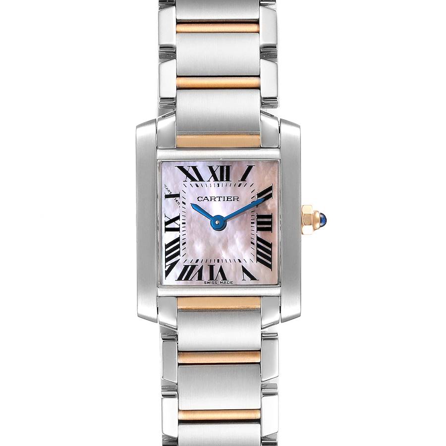NOT FOR SALE -- Cartier Tank Francaise Steel Rose Gold Mother of Pearl Watch W51027Q4 Box Card -- PARTIAL PAYMENT SwissWatchExpo