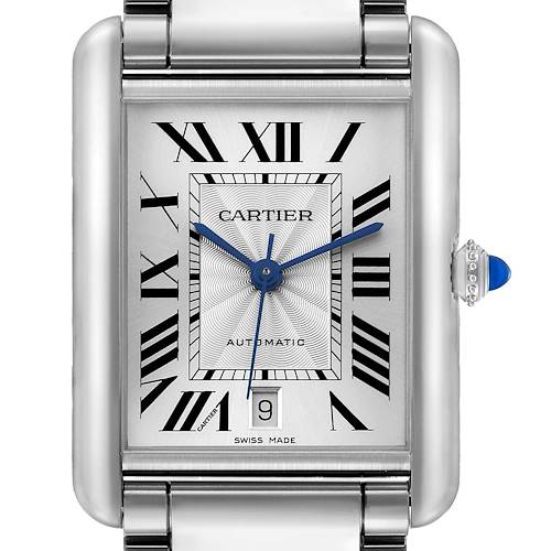 Photo of Cartier Tank Must XL Steel Silver Dial Mens Watch WSTA0053 Card