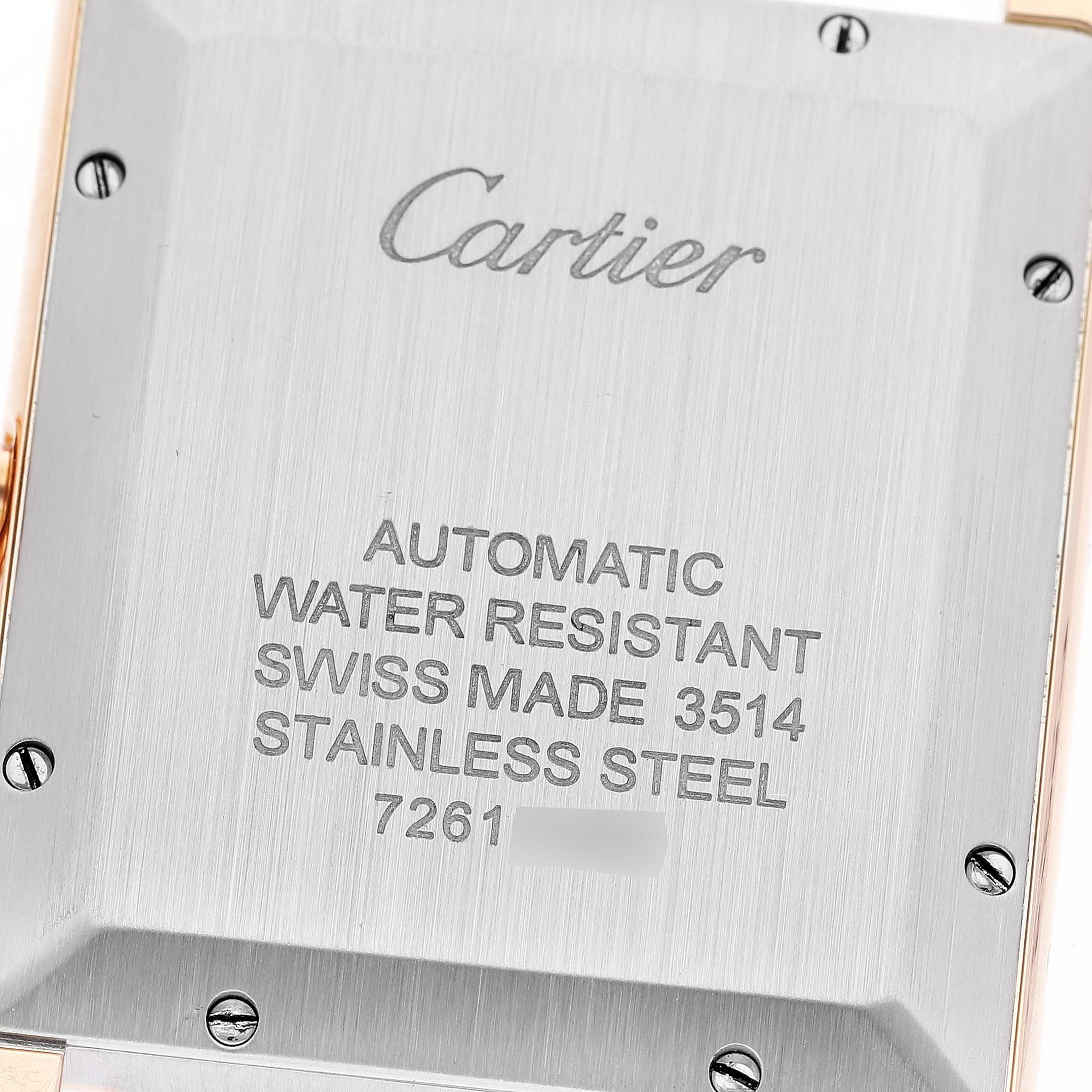 Cartier Tank Solo XL Rose Gold Silver Dial Mens Watch W5200026 ...