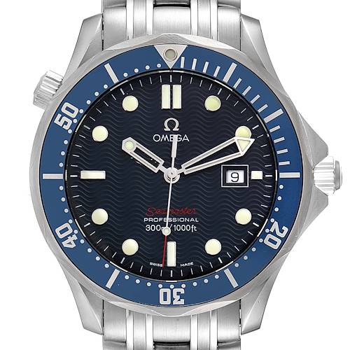 Photo of Omega Seamaster Bond 300M Blue Wave Dial Mens Watch 2221.80.00
