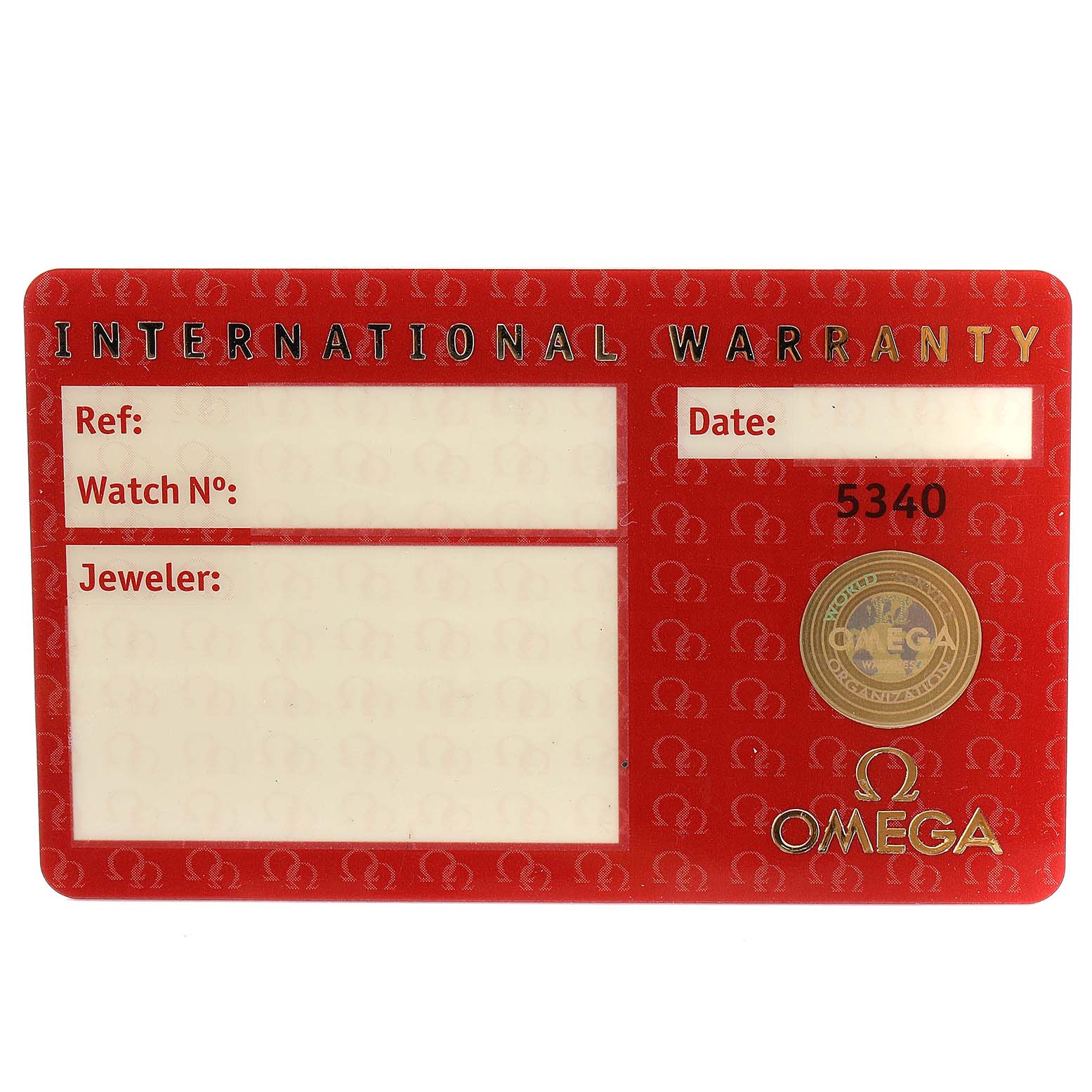 This is an Omega International Warranty card for the Seamaster model.