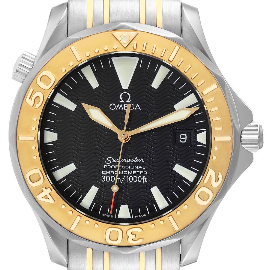 Omega Seamaster Steel Yellow Gold Automatic Mens Watch 2455.50.00 Card SwissWatchExpo