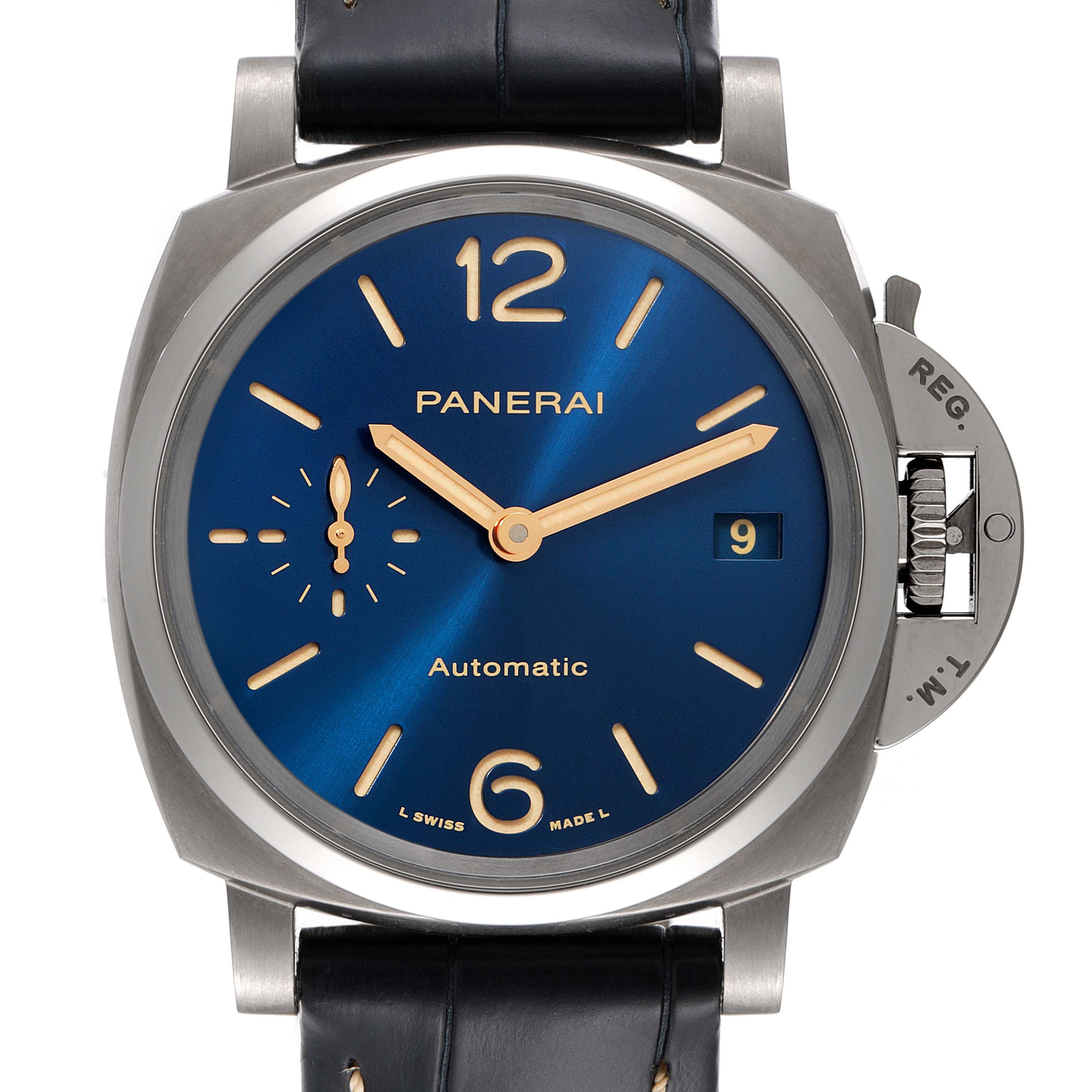 Panerai Luminor Due 38mm Blue Dial Titanium Mens Watch PAM00926 Box ...