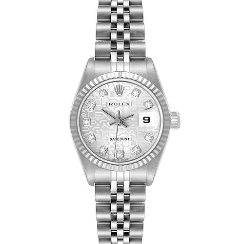 Photo of Rolex Datejust 26mm Steel White Gold Diamond Dial Ladies Watch 79174