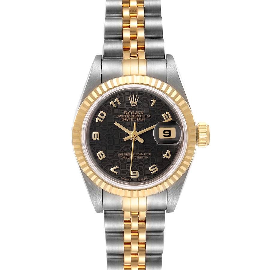 Rolex Datejust 26mm Steel Yellow Gold Black Anniversary Dial Ladies Watch 69173 SwissWatchExpo