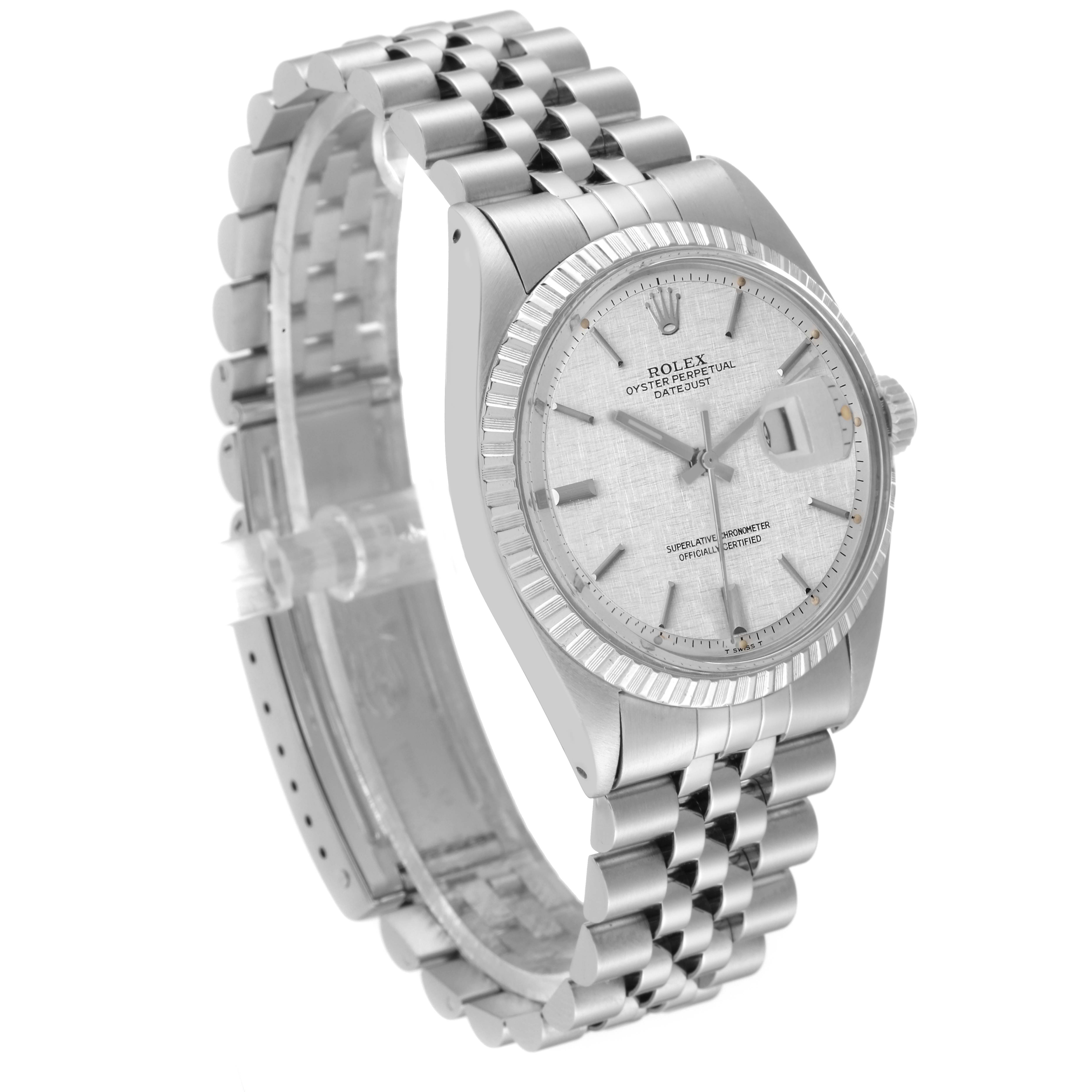 The image shows a Rolex Vintage Collection 1603 Men's Stainless Steel Silver Dial 1603 Men's Stainless Steel Silver Dial watch in a three-quarter angle, displaying the face, bracelet, and crown.