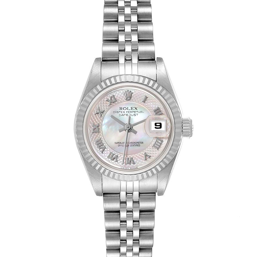 Rolex Datejust Steel White Gold Decorated Mother Of Pearl Ladies Watch 79174 SwissWatchExpo