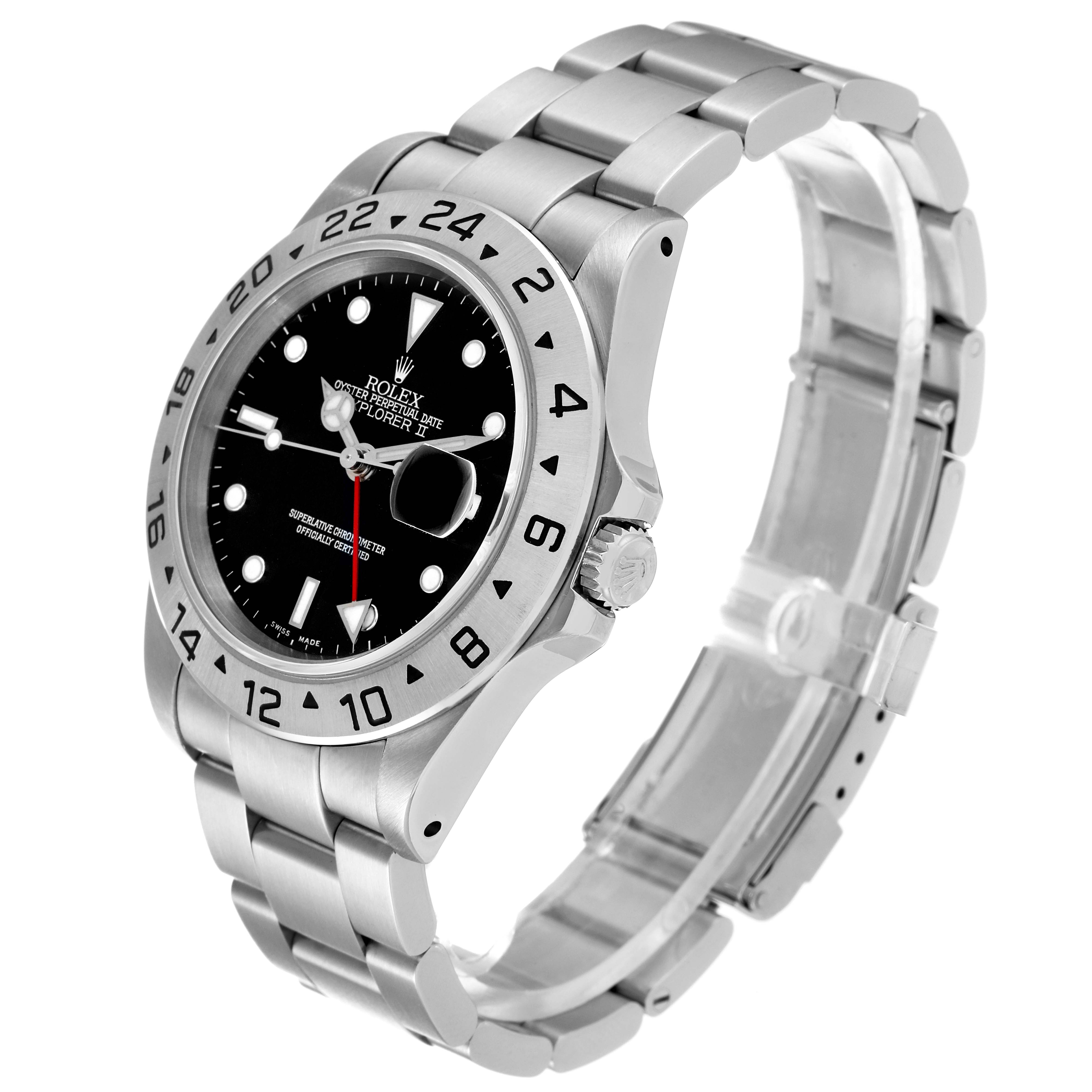 The image shows a side view and face of the Rolex Explorer 16570 Men
s Stainless Steel Black Dial 16570 Men
s Stainless Steel Black Dial watch, highlighting its bezel, dial, and bracelet.