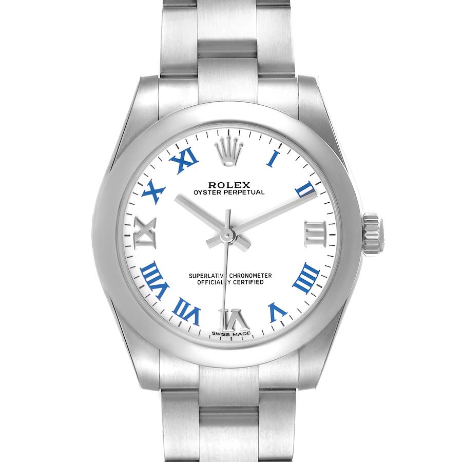 Rolex Oyster Perpetual Midsize White Dial Ladies Watch 177200 Unworn SwissWatchExpo