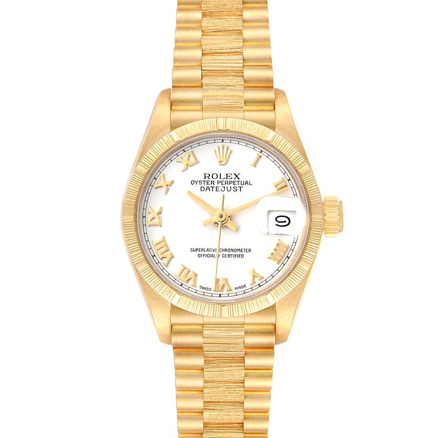 Rolex President Datejust 26 Roman Dial Yellow Gold Ladies Watch 69278 SwissWatchExpo