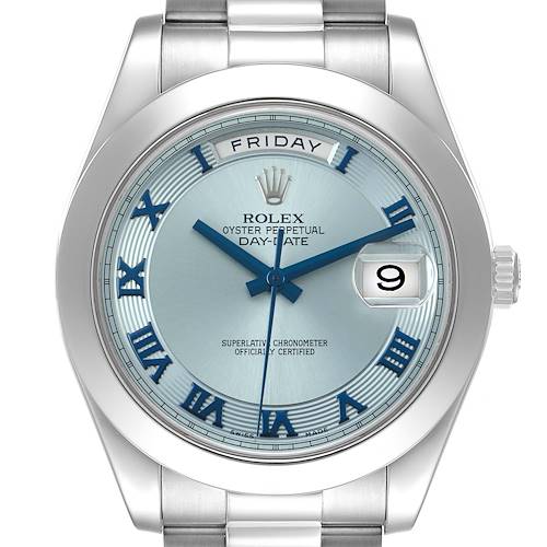 Photo of Rolex President Day-Date 41 Platinum Ice Blue Dial Mens Watch 218206